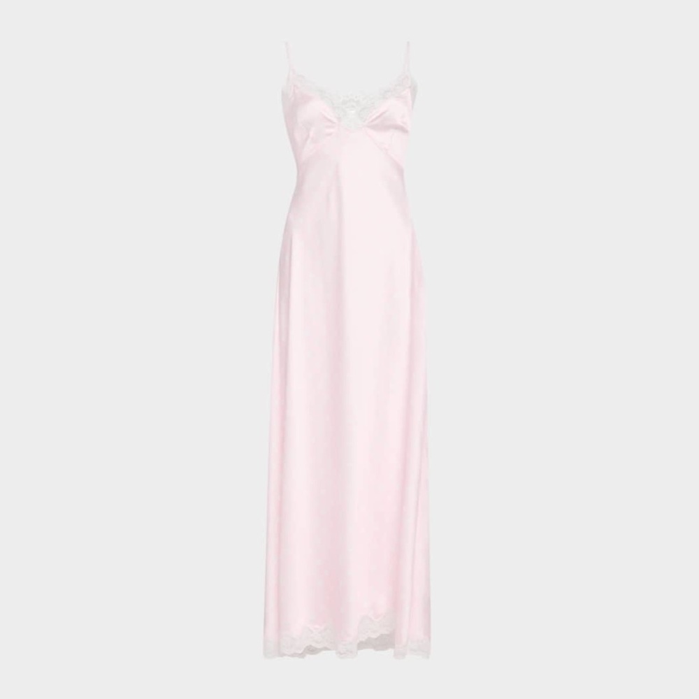 NWT $545 LoveShackFancy Manuela Satin Polka Dot Maxi Slip Dress - Picture 5 of 9